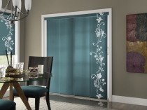 Interior-Sliding-Glass-Door-Curtains-Nice-Blue-Floral-Pattern-