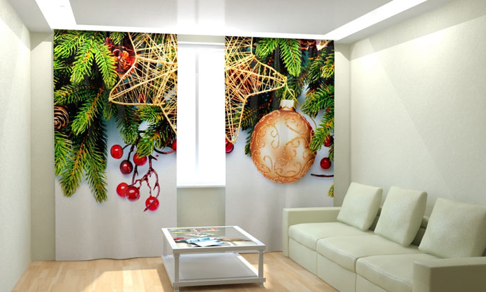 В новогодние праздники вы можете украсить гостиную в соответствующем стиле